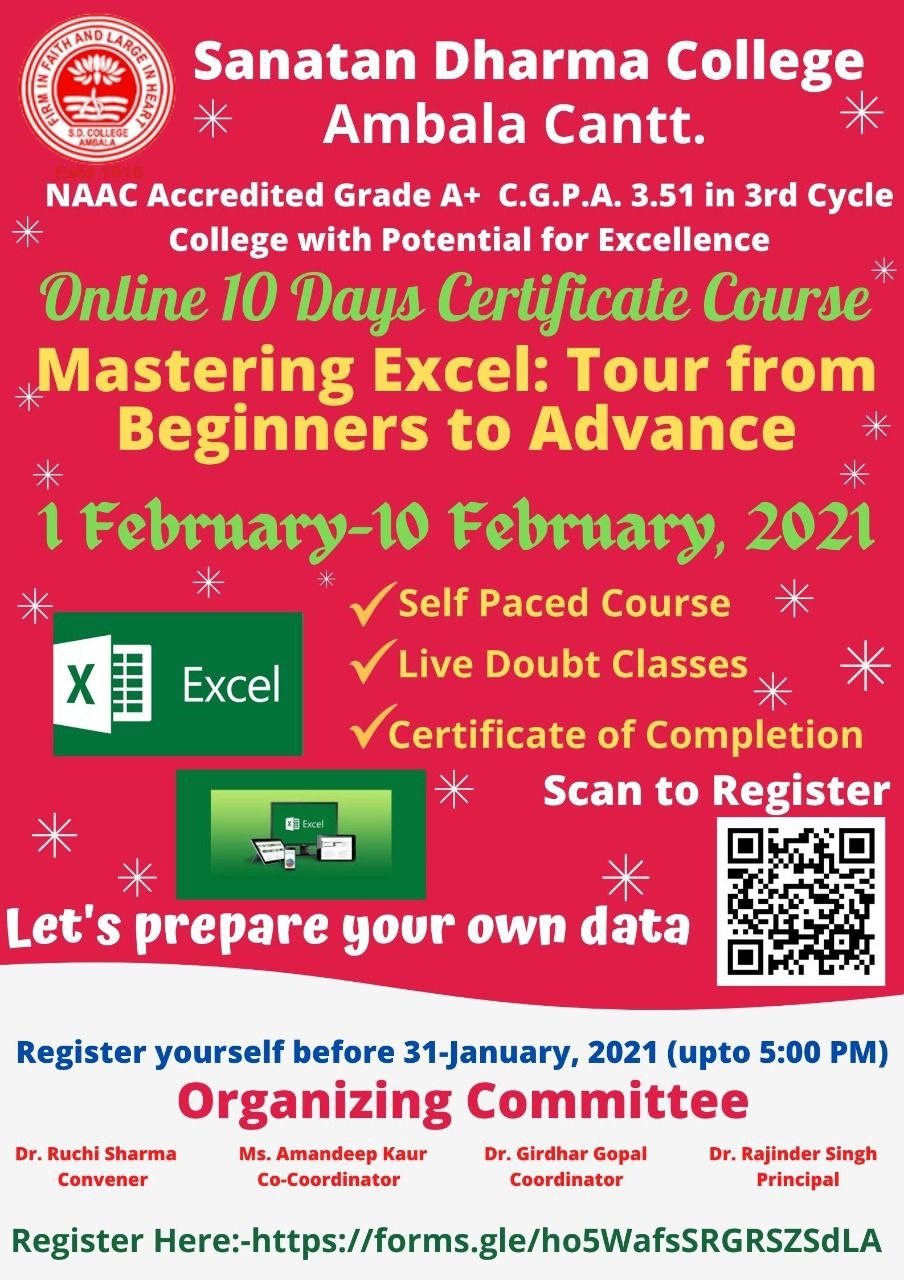 Mastering Excel: Tour from Beginners to Advance Batch-3