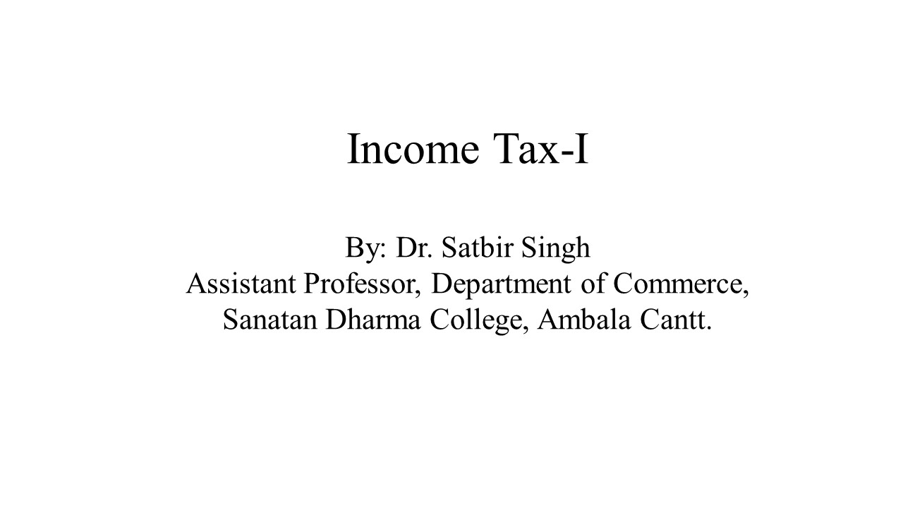 Income Tax-I