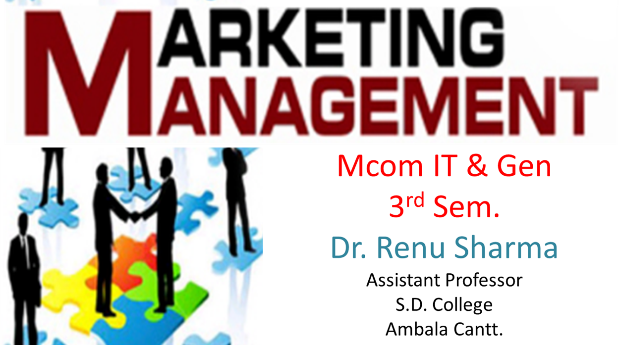 Marketing Management  M.com I(Gen&IT) Dr. Renu Sharma