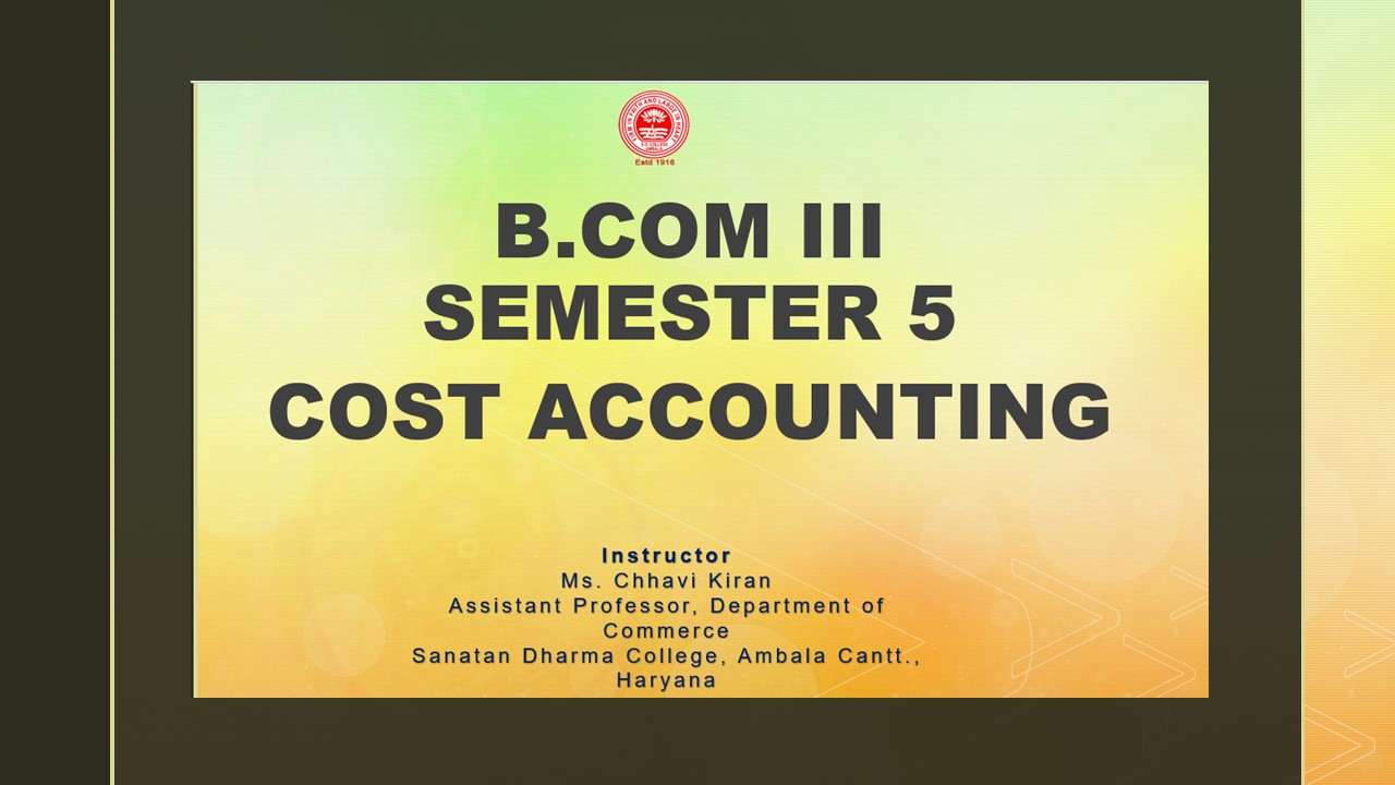 B.Com III_Cost Accounting